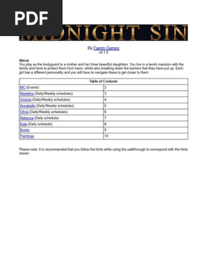 Midnight Sin Walkthrough v0.1.9
