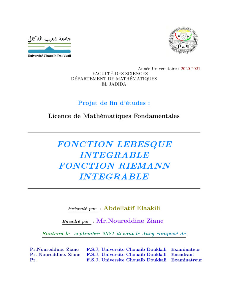 Intégrales de Lebesgue et Riemann PDF Intégrale de Lebesgue Intégral — free download
