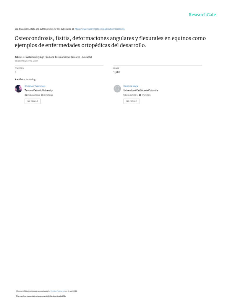 Osteocondrosis Fisitis Deformaciones Angulares Y F Pdf Hueso