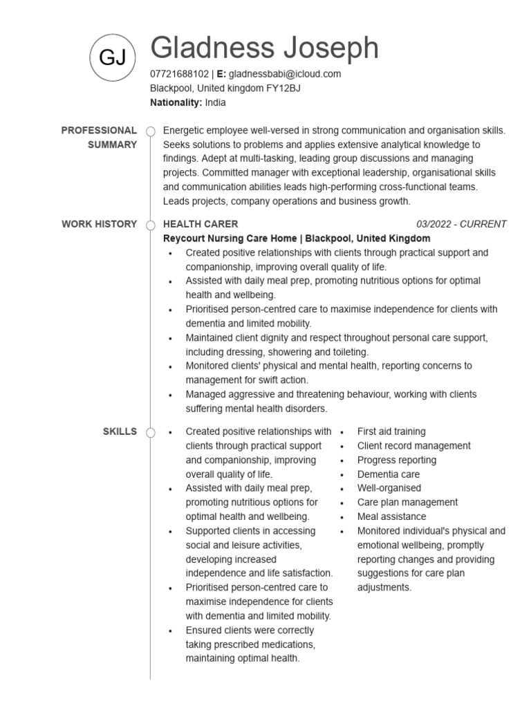 Gladness Joseph CV 2 1715810970806 | PDF | Nursing | Mental Health