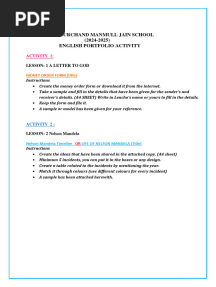 Portfolio Activity English 2024-25 (Class 10)