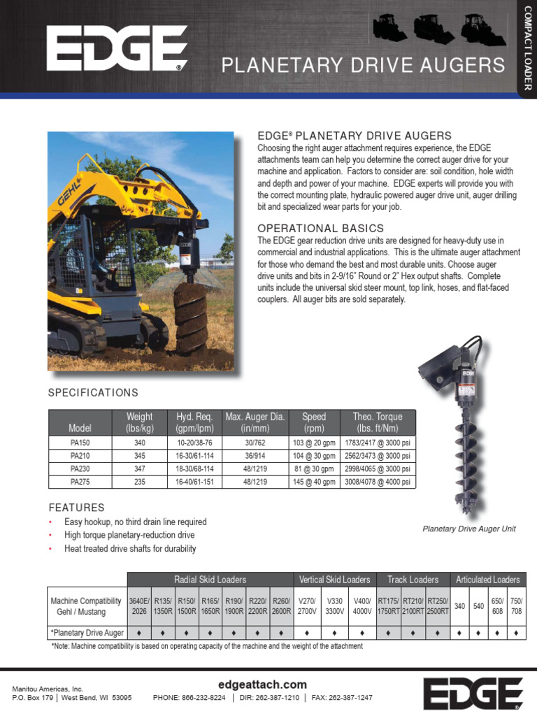 CL - Auger - Planetary Drive | PDF | Loader (Equipment) | Manufactured ...