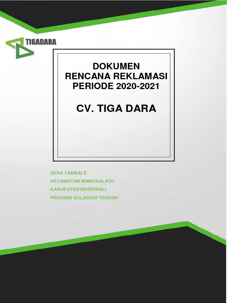 Rencana Reklamasi CV. Tiga Dara 2020-2021 | PDF | Teknologi & Rekayasa