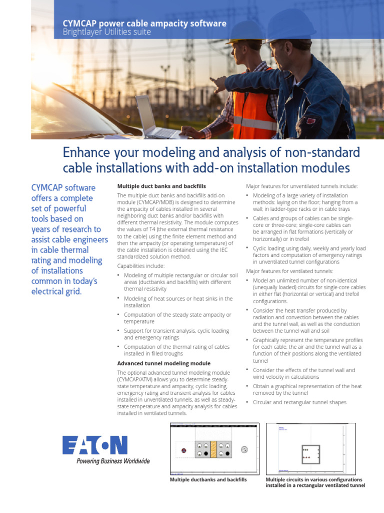 CYMCAP: Power Cable Ampacity Software | PDF | Tunnel | Temperature