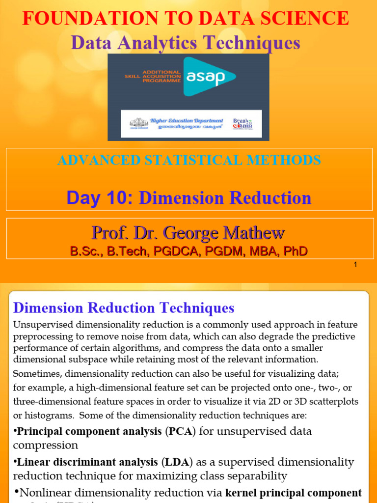 10 asap advanced statistics dimension reduction pdf principal