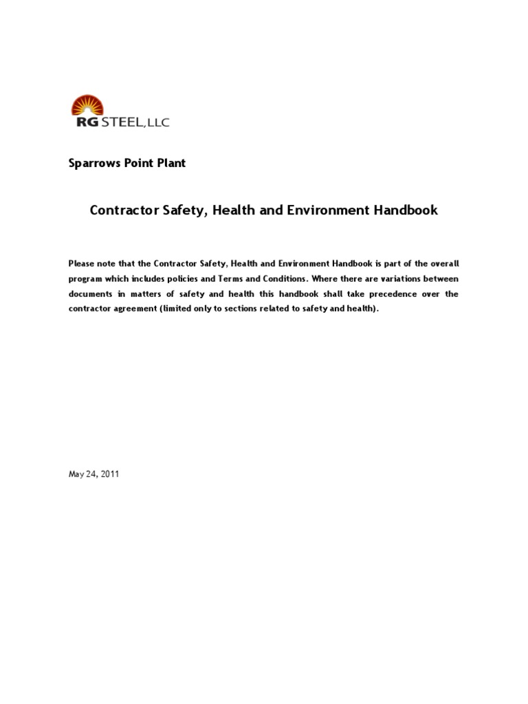 Contractor Safety Handbook Overview | PDF | Safety | Waste