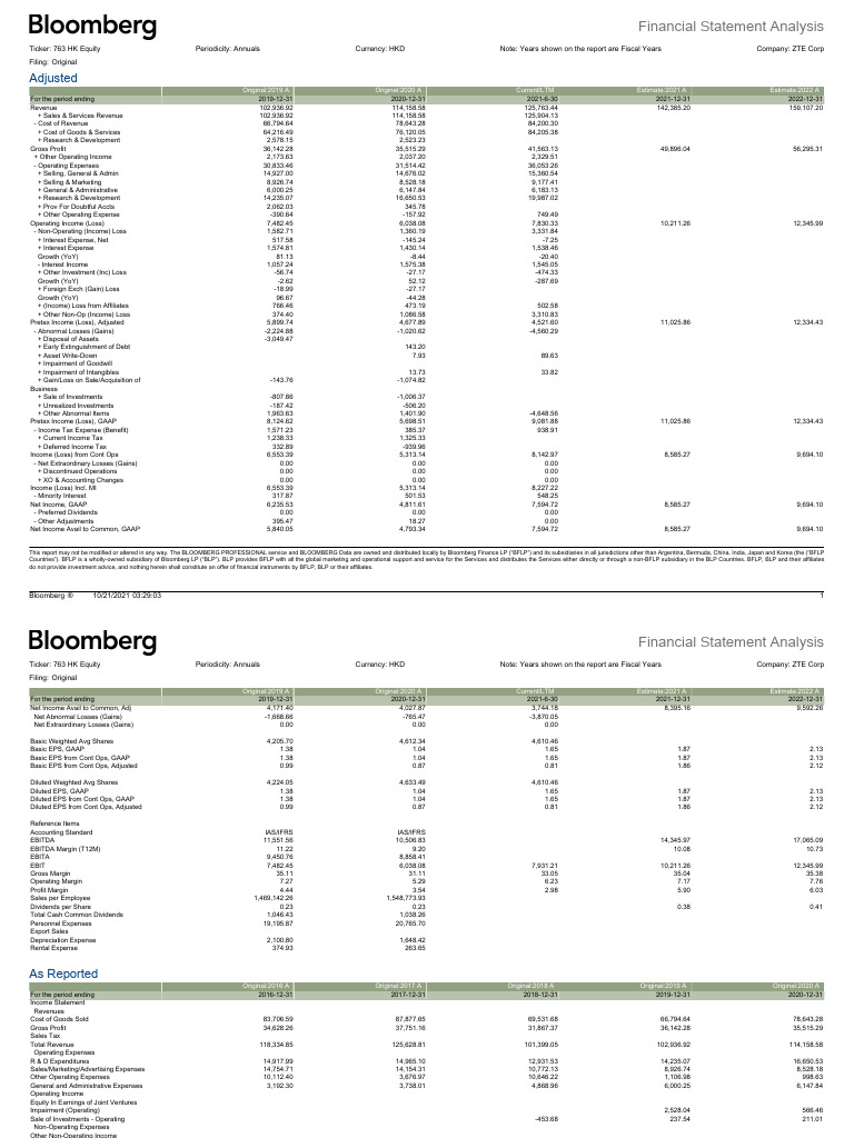TSLA 2024 Analysis BBG PDF Expense Revenue
