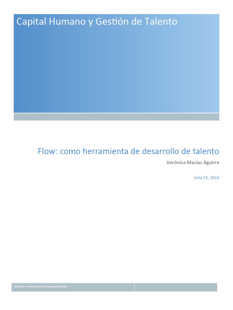 A13 0708 Flow Desarrollo de Talento | PDF | Felicidad | Terapia Gestalt