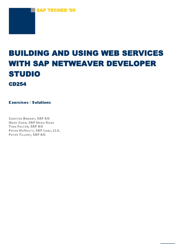 Web Services with SAP NetWeaver Guide | PDF | Enterprise Java Beans ...