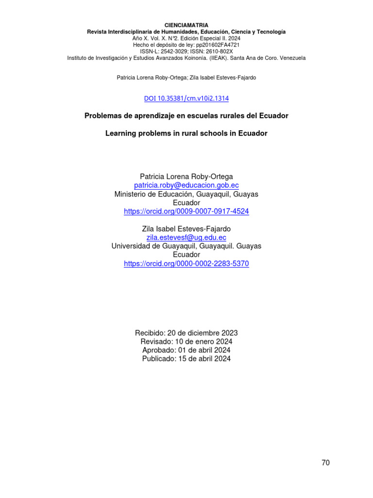 1314-Texto Del Artículo-4638-2-10-20240617 | PDF | Enseñando | Aprendizaje