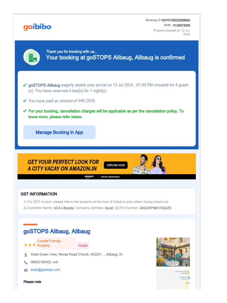 GST Invoice Instructions for Booking | PDF | Fee
