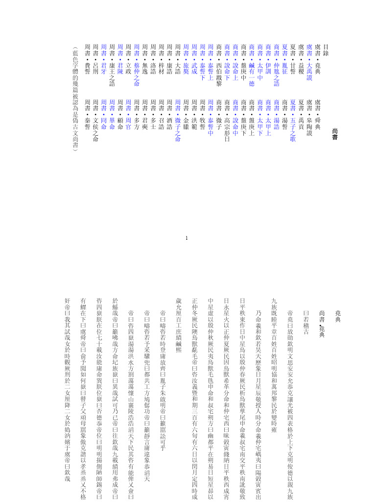 尚书 繁体 竖排 无标点 | PDF