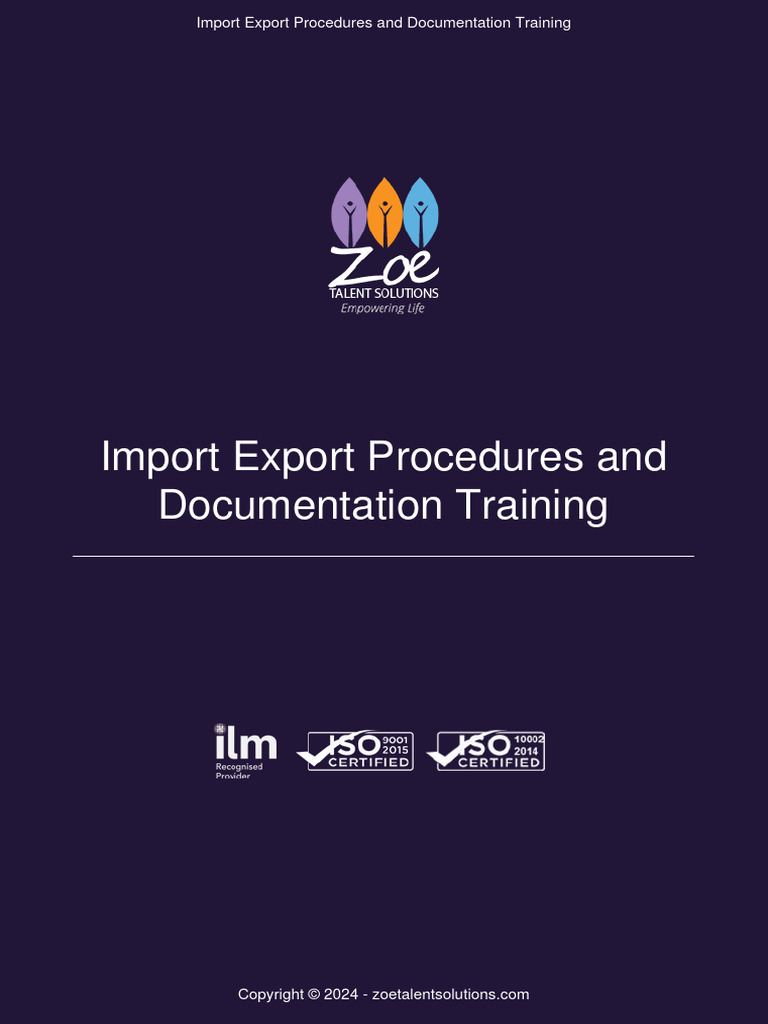Import Export Procedures and Documentation Training | PDF | Cargo