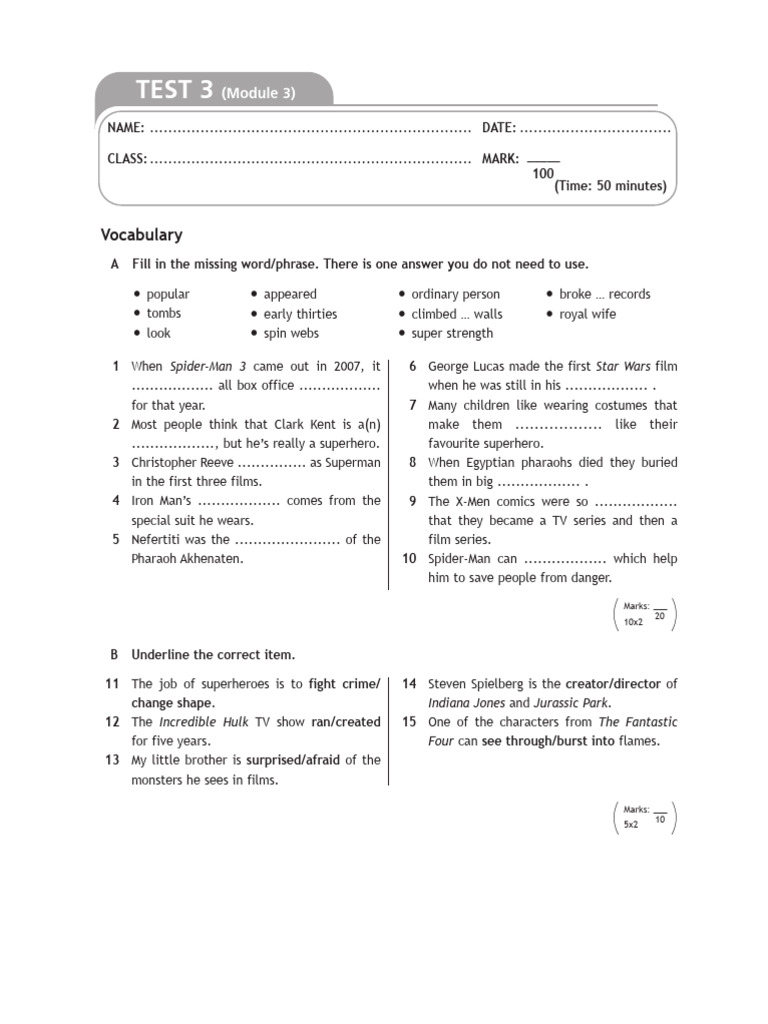 04 Module Test 3 ACTION 2 | PDF | Superheroes | Superman