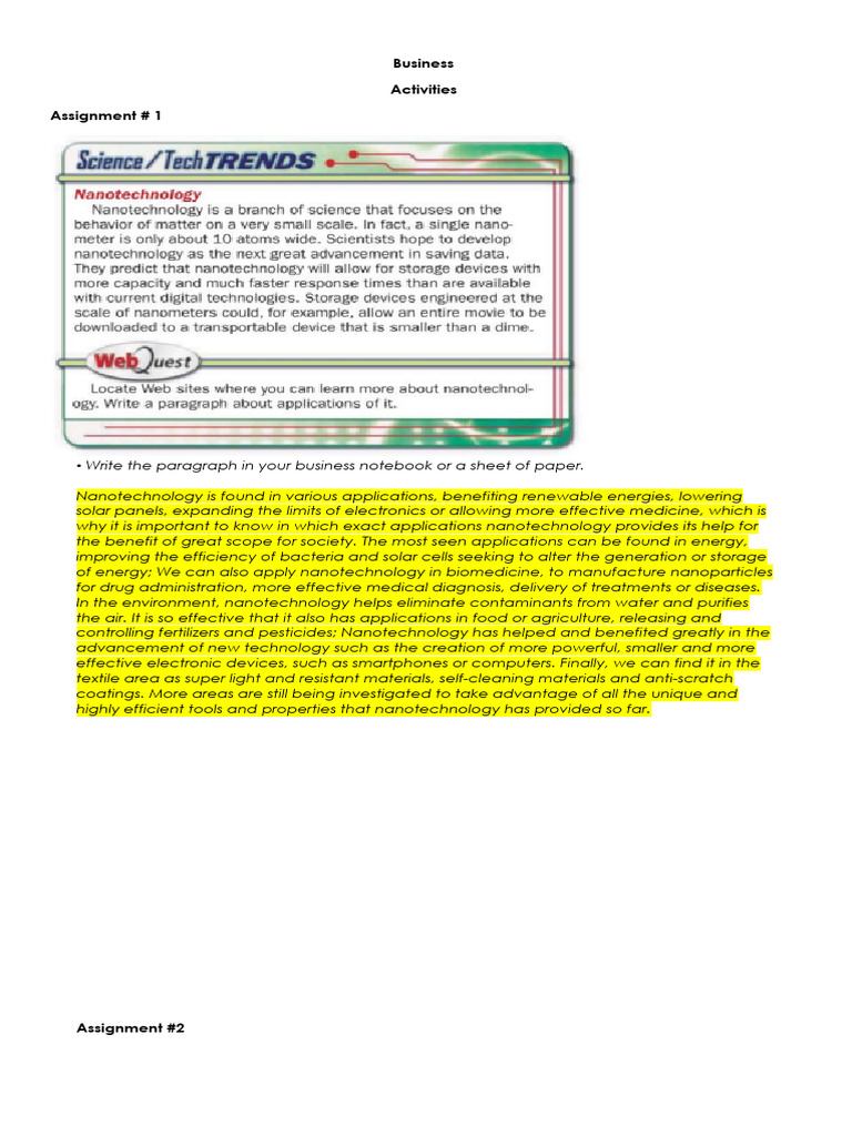 Business pdf nanotechnology goal