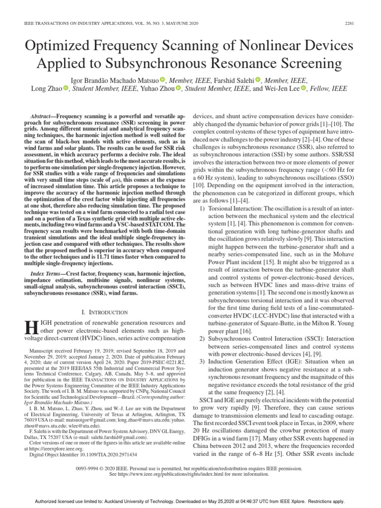 Optimized Frequency Scanning for SSR | PDF | Electrical Impedance ...