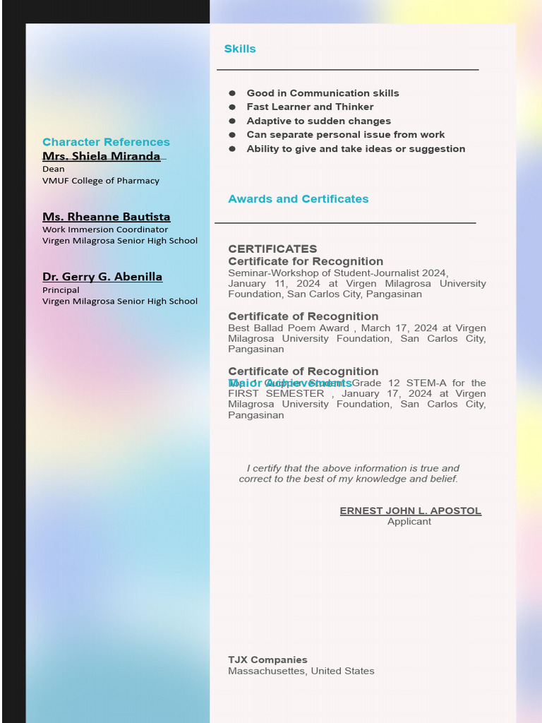 CV (Immersion) | PDF