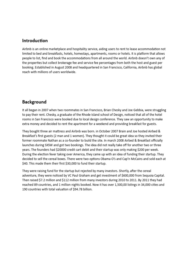 Case Study Airbnb Pdf Airbnb Search Engine Optimization