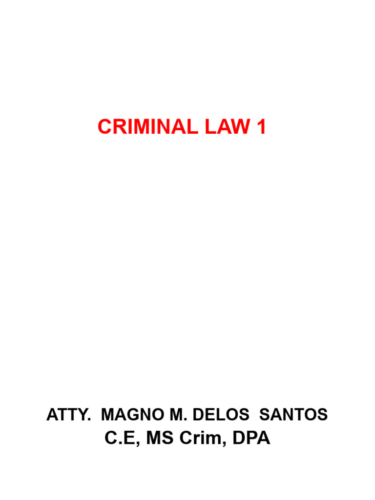 Overview of Philippine Criminal Law | PDF | Crimes | Crime & Violence