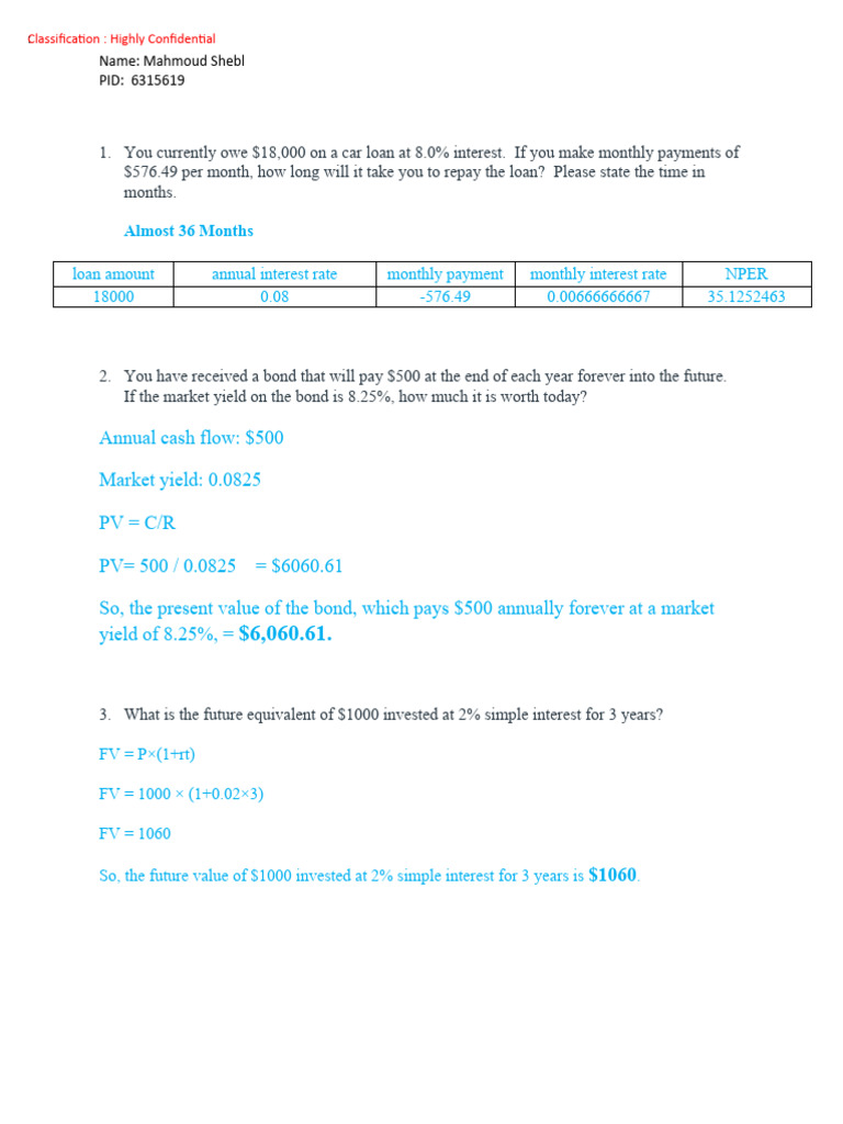 Discussion Board #3 Time Value of Money | PDF