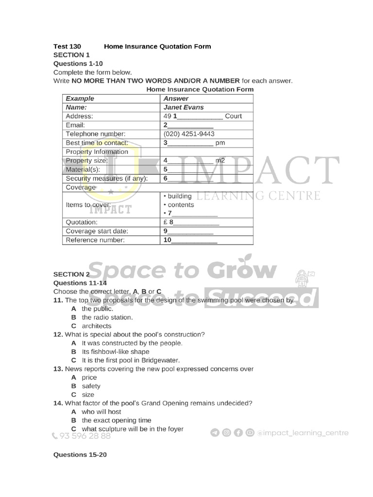 Impact Mock Test 200 | PDF