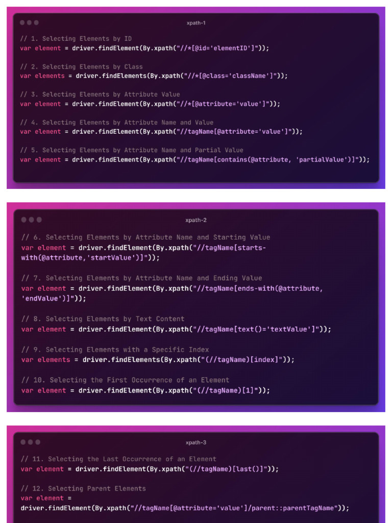 Selenium XPATH Essentials | PDF