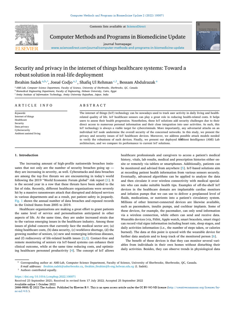 Security and Privacy in The Internet of Things Healthcare Systems ...