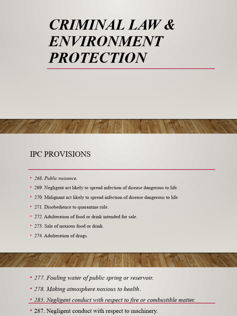 IPC, CRPC & Environment Notes | PDF | Public Law | Common Law
