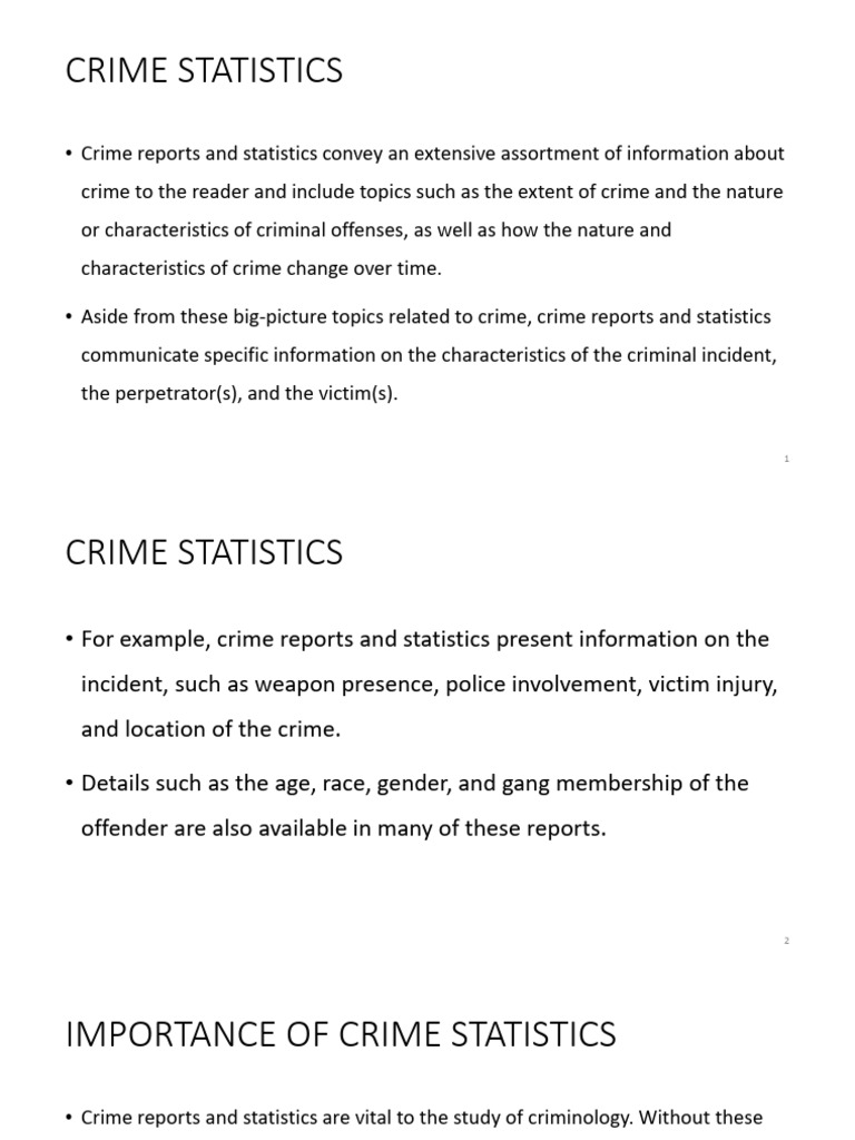 Most Reliable Crime Statistics