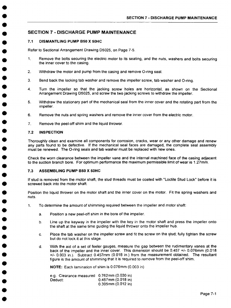 B50 X 50HC Pump Maintenance Guide | PDF | Pump | Bearing (Mechanical)