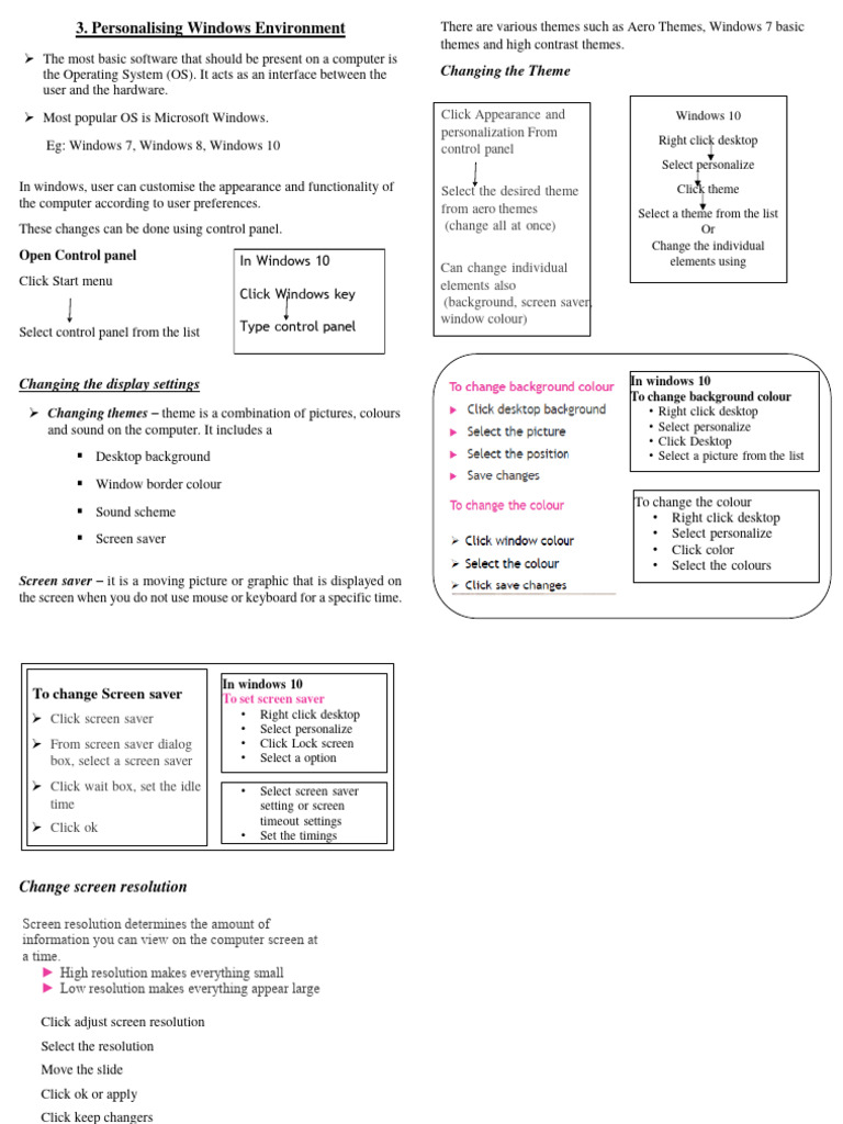 Customize Your Windows Environment Settings | PDF | Window (Computing ...