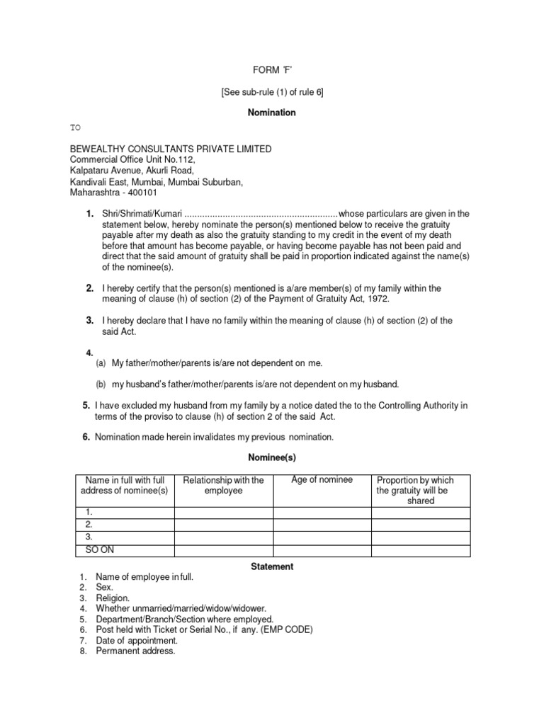 BW Nomination | PDF | Social Institutions