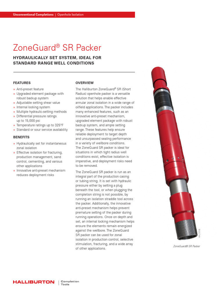Zoneguard SR Packer DS | PDF | Casing (Borehole)