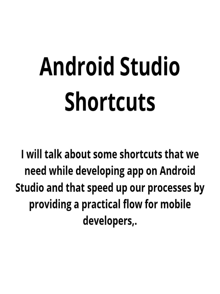 Android Studio Shortcuts