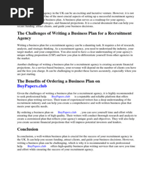 Recruitment Agency Business Plan Uk
