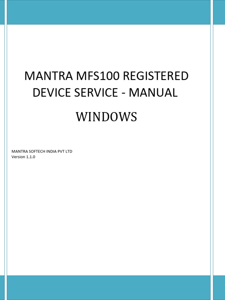 Mantra MFS100 Device Service Manual | PDF | Proxy Server | World Wide Web