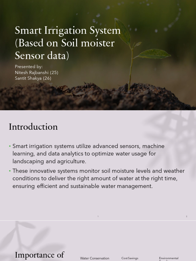 Smart Irrigation System (Based On Soil Moister Sensor Data) | PDF ...