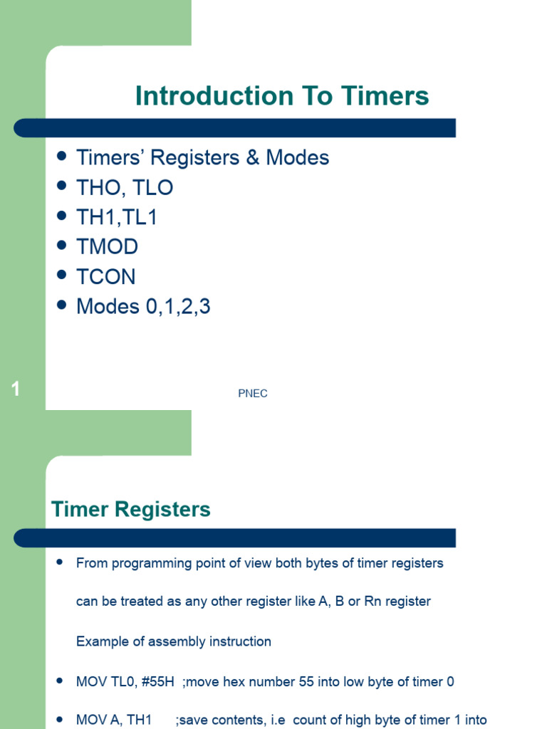 Introduction To Microcontroller 8051-5 - Timers - 2 | PDF | Computing ...