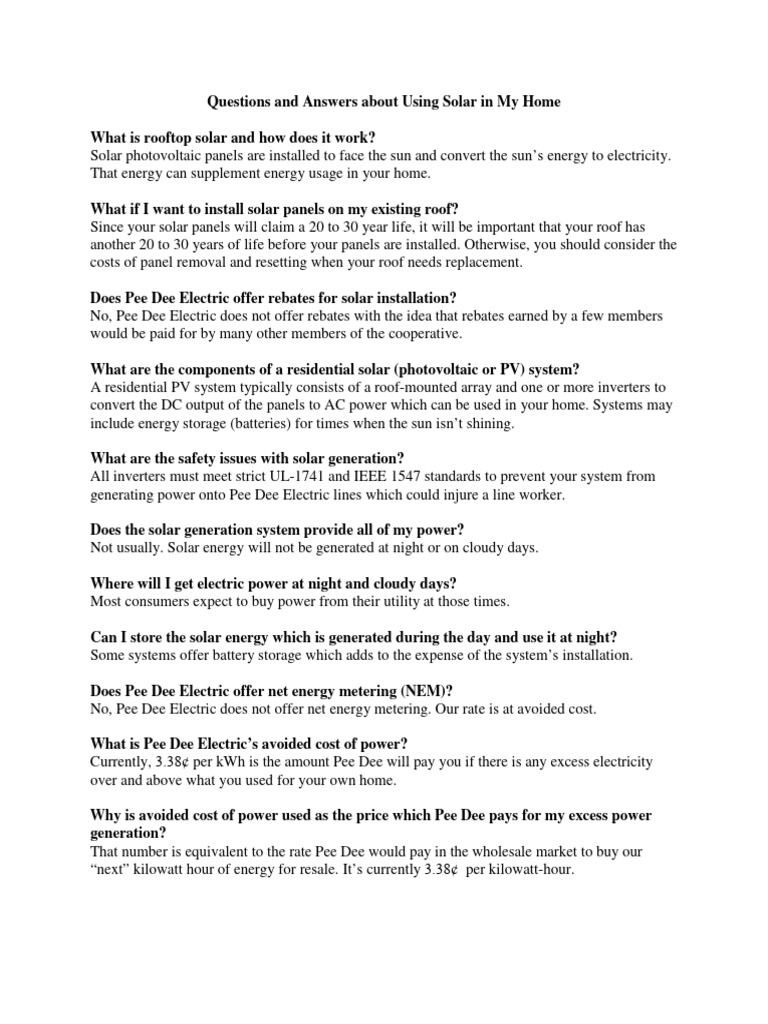 Solar Power FAQs for Homeowners | PDF | Solar Power | Photovoltaic System