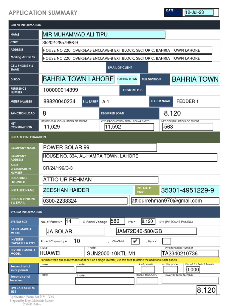 Solar Net Metering Application Form | PDF | Indemnity | Distributed ...