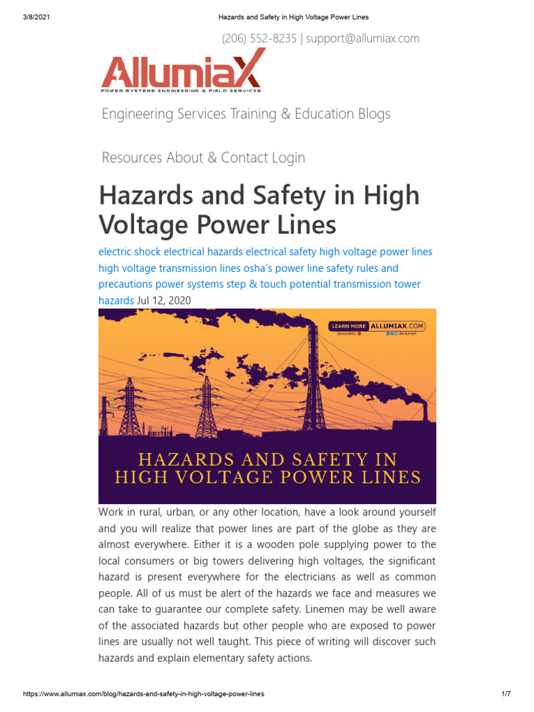 High Voltage Power Line Safety Hazards | PDF | High Voltage | Electric ...