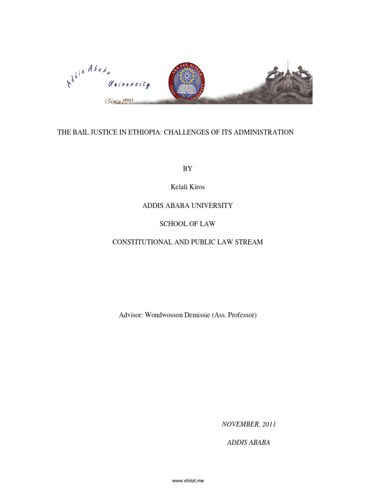 The Bail Justice In Ethiopia Challenges Of Its Administration Pdf