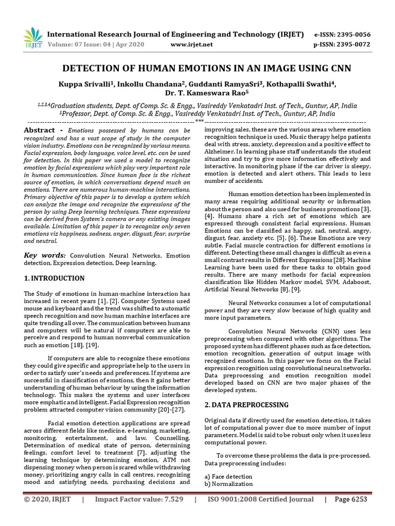 CNN-Based Human Emotion Detection | PDF | Artificial Neural Network ...