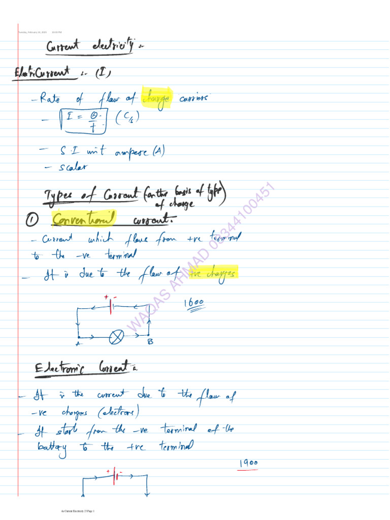 Current Electricity Overview Guide | PDF