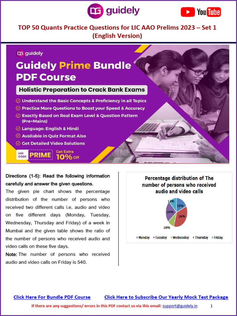 TOP 50 Quants Practice Questions For LIC AAO Prelims 2023 - Set 1 ...