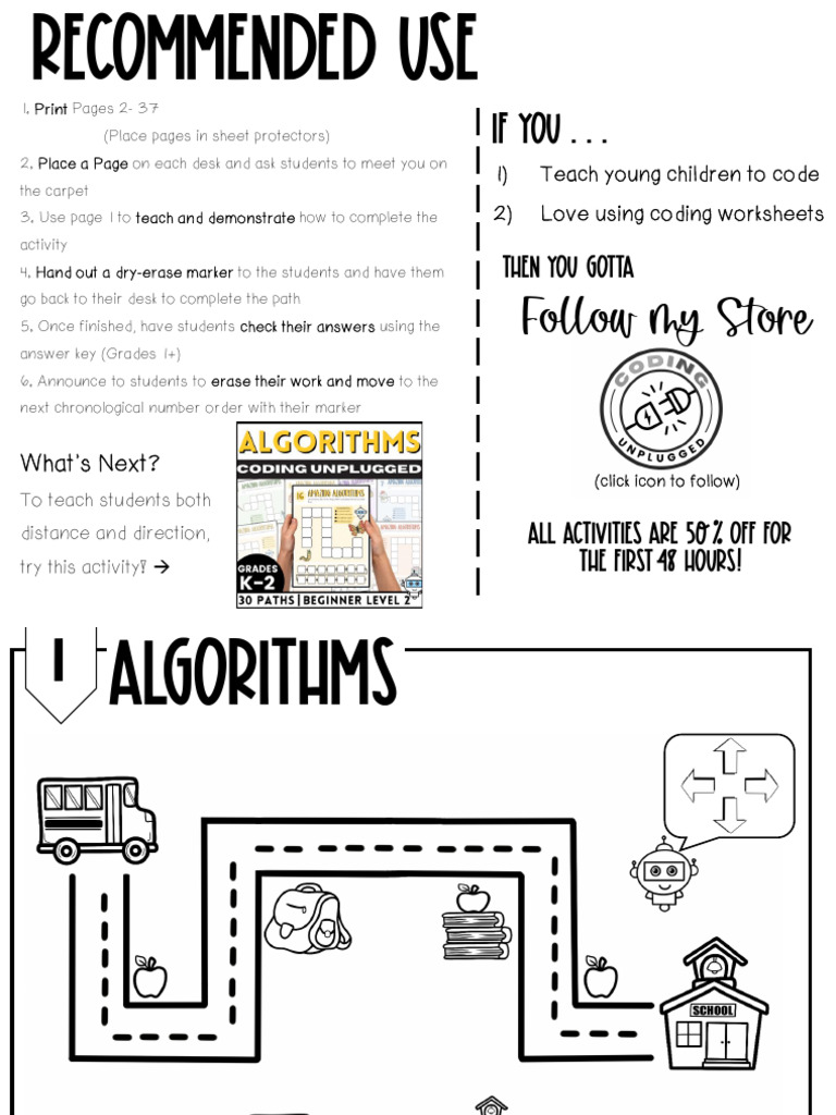 Coding Worksheets for Kids: Grades K-2 | PDF | Foods