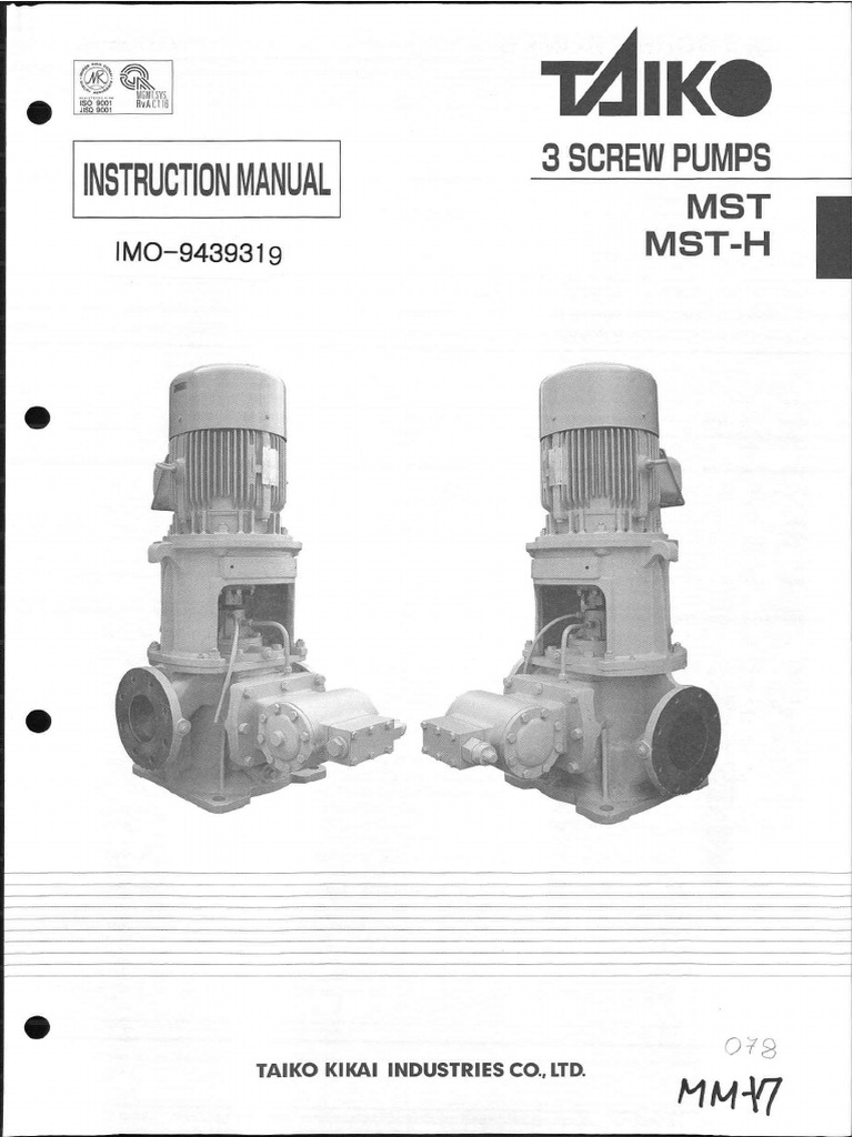 3 Screw Pumps - Instr Manual | PDF | Pump | Valve