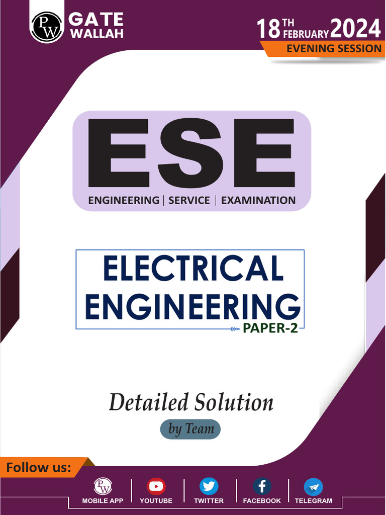 ESE Electrical Engineering Paper-2 2024 | PDF | Rectifier | Transformer