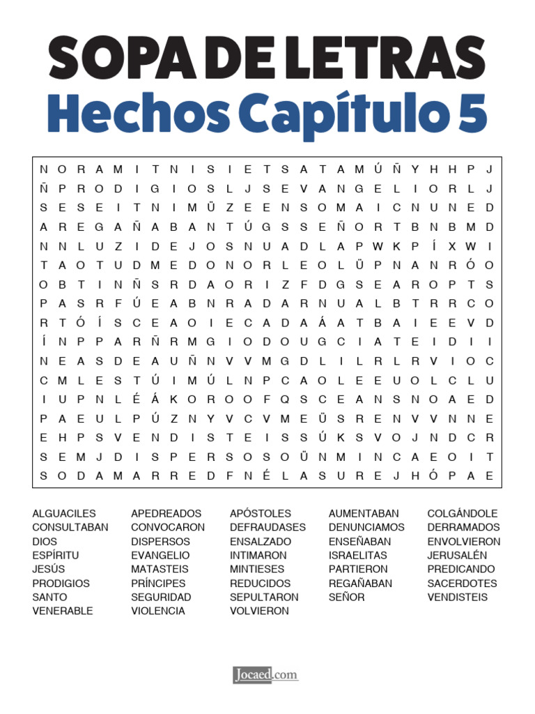 Hechos 5 Sopa de Letras | PDF