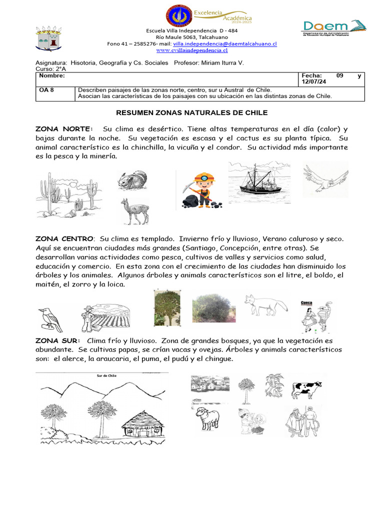 Zonas Naturales de Chile: Descripción y Características | PDF | Chile ...